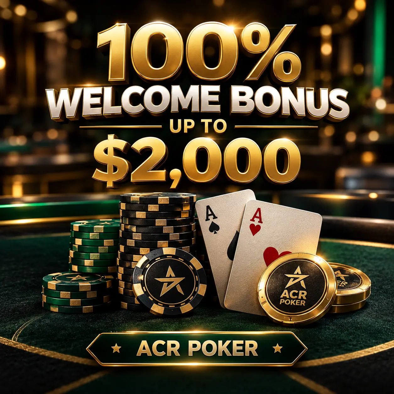 Gold Casino Club recommends ACR Poker 100 percent welcome bonus up to 2000 dollars